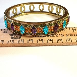 Vintage Heidi Daus "Armed with Charm" Marquis Crystal bangle Bracelet